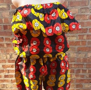 Handmade African Print Ankara Cotton Shorts Set